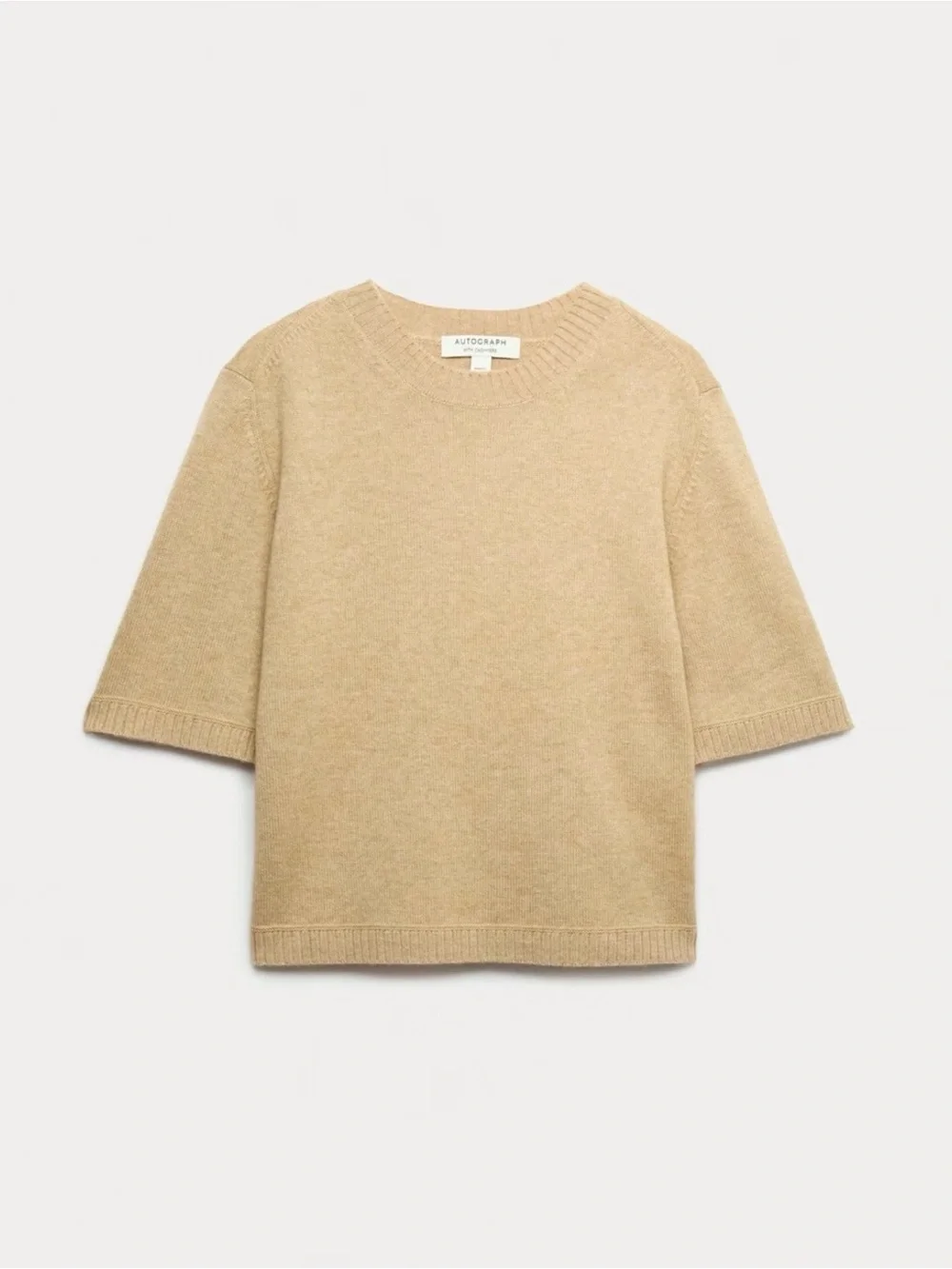 Marks & Spencer: Autograph Collection Short-Sleeve Crewneck Sweater - Picture 1 of 7